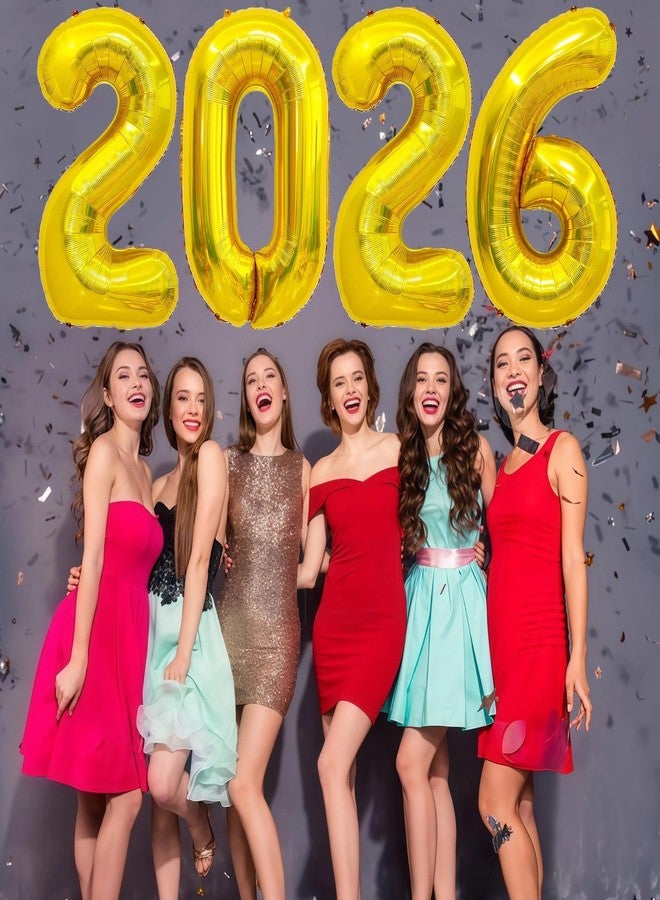 بي بي پوّل بالونات ذهبية تحمل الرقم 2026، بالونات فويل على شكل الرقم 2026 مقاس 40 بوصة، أرقام احتفالية للعام الجديد، لتزيين حفلات رأس السنة وحفلات التخرج. - Image 3